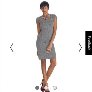 Cap sleeve houndstooth INSTANTLY SLIMMING DRESS